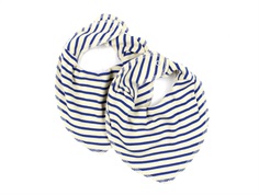 Petit Piao deep cobalt/dark offwhite striped bib (2-pack)